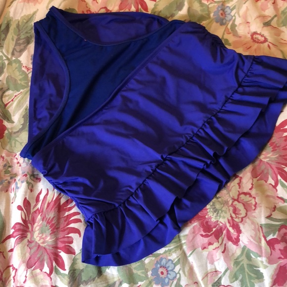 LIZ CLAIBORNE size 16 Skirted-Ruffle Bathing Suit Bottom PURPLE Ruched $68 NEW - Picture 4 of 14